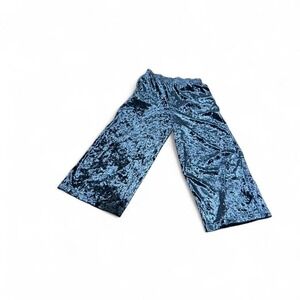 Girls Blue velvet wide‎ leg pants with elastic waistband size Large 10/12